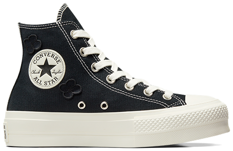 Ladies black hi top converse shop