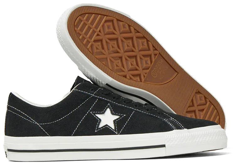 Converse One Star Pro Suede Low Top Black/Black/White – Baggins Shoes