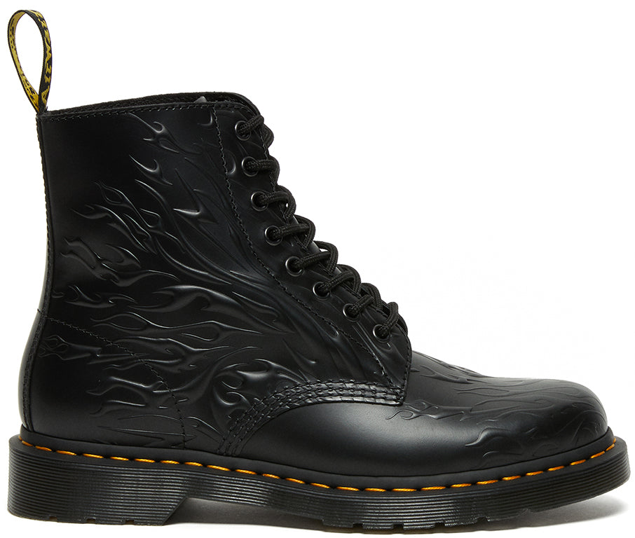 Dr martens best sale black floral emboss