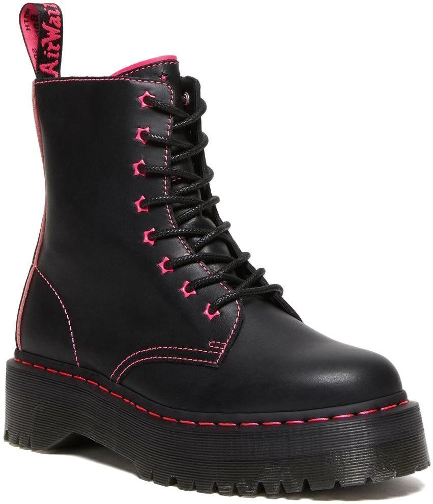 Dr Martens Jadon II Star Black Clash Pink Sendal