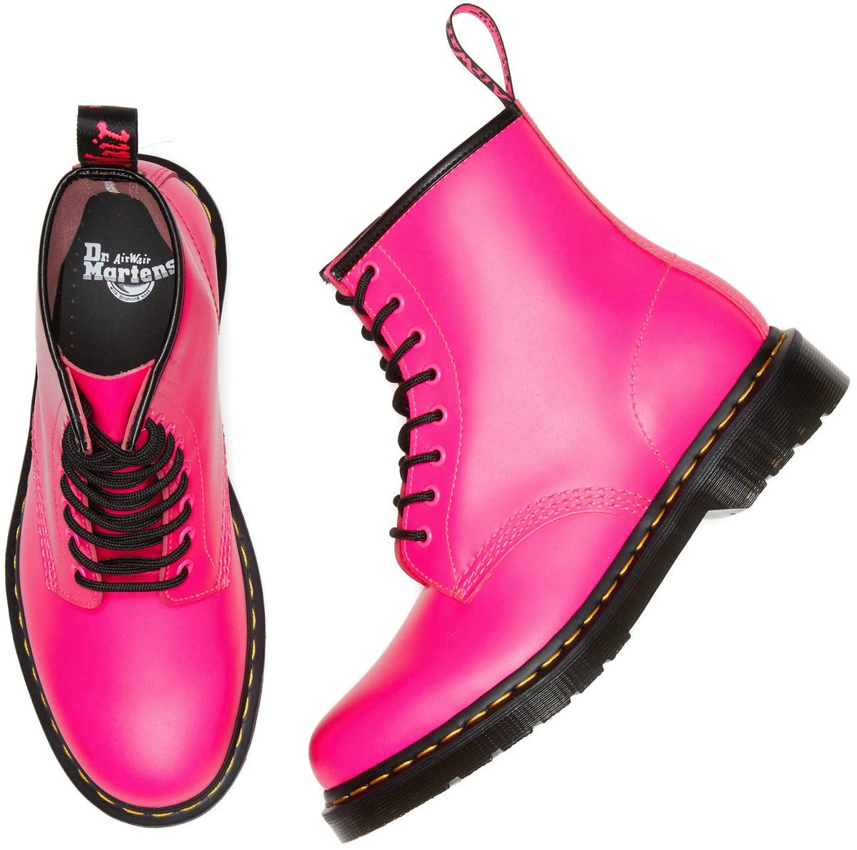 Dr Martens 1460 Clash Pink Smooth Baggins Shoes dr-martens-1460-clash-pink-smooth-baggins-shoes