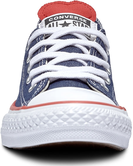 Converse white on sale red and blue