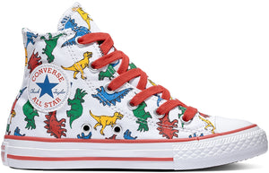 Converse Kid's Chuck Taylor All Star Hi Top White/Enamel Red/Totally Blue