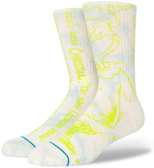 Stance Socks Unisex The Grinch Merry Christmas Off White