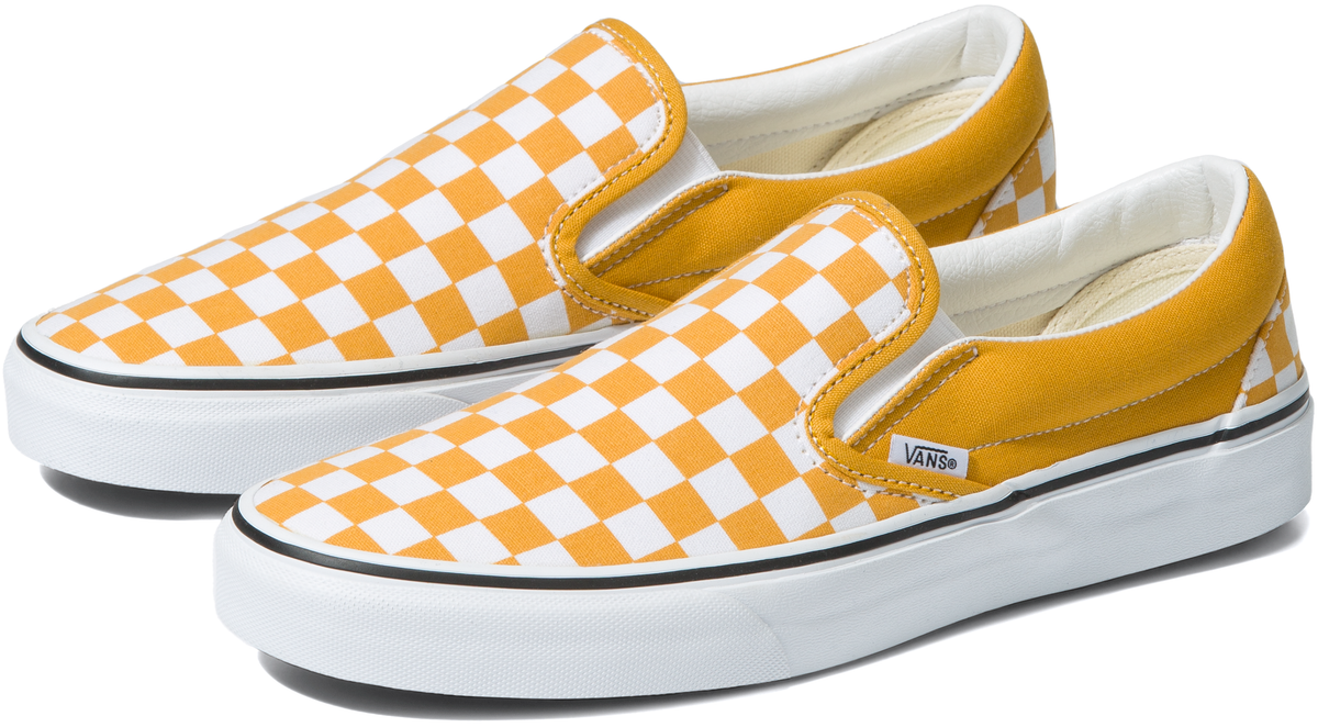 Vans Classic Slip On Checkerboard Golden Yellow Baggins Shoes