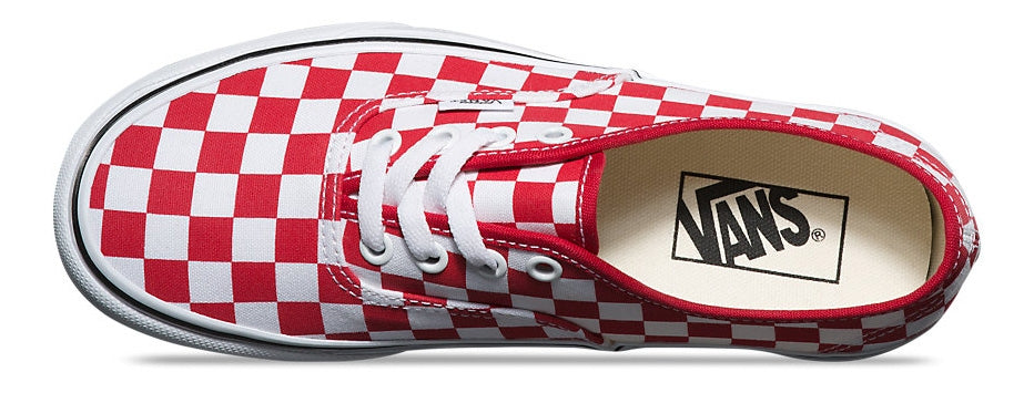 Vans Authentic Platform 2.0 Checker Racing Red True White Baggins Shoes