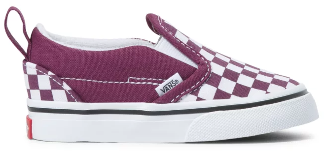 Vans Toddler Classic Slip on V Checkerboard Grape Wine Baggins Shoes