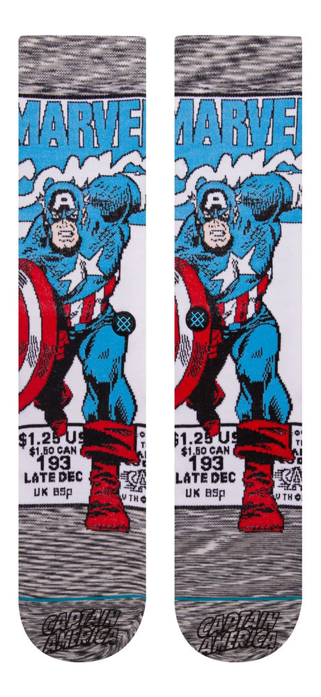 Stance Socks Men's Marvel Captain America Comic Grey