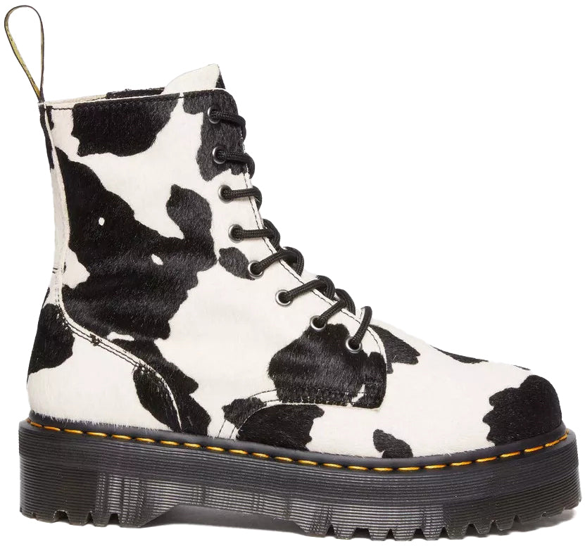 
            
                Load image into Gallery viewer, Dr. Martens Jadon Retro Quad Hair On Cow Print
            
        