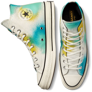 Converse Chuck Taylor All Star 1970s Hi Top Spray Paint Egret/Cyber Teal/Bright Bud