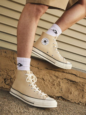 Oat Milk Converse High Tops Beige Converse Chuck Taylor All Star