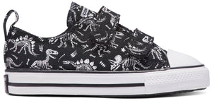 Converse Toddler Chuck Taylor All Star 2V Low Top Easy-On Dinos Black/White/White