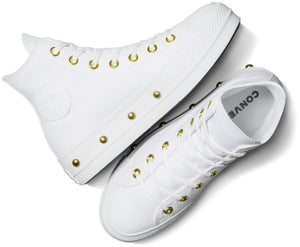 
            
                Load image into Gallery viewer, Converse Womens Chuck Taylor All Star Hi Top Lift White/ Gold
            
        