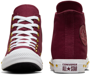 
            
                Load image into Gallery viewer, Converse Womens Chuck Taylor All Star Hi Top Deep Bordeaux/ Gold
            
        