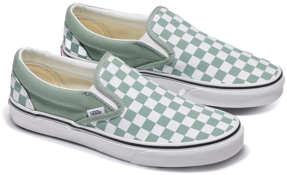 Vans Classic Slip On Checkerboard Iceberg Green
