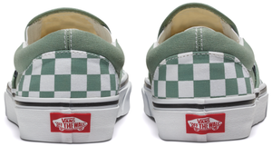 Light green checkered slip on vans online