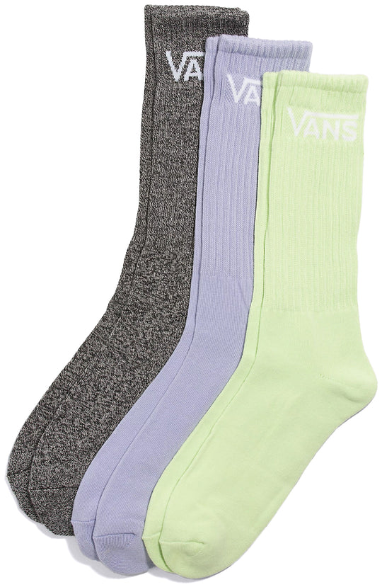 Vans Crew Sock Shadow Lime (3 Pack)