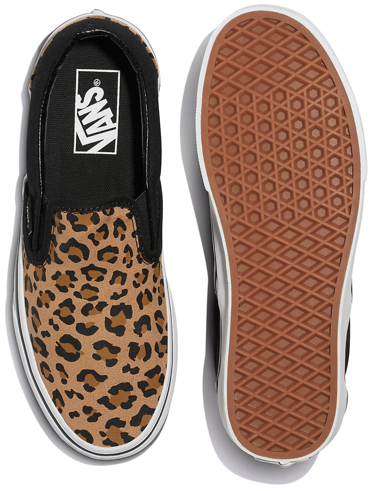 Animal print slip on vans best sale