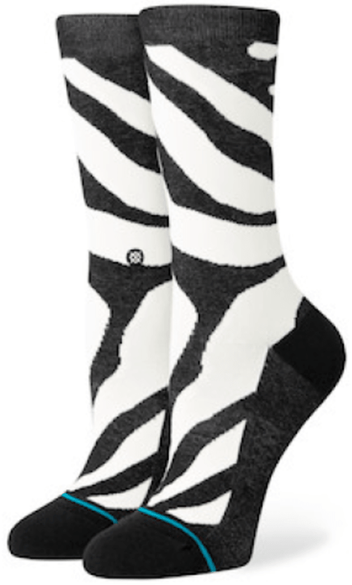 
            
                Load image into Gallery viewer, Stance Socks Womens Zebra Crew Black
            
        