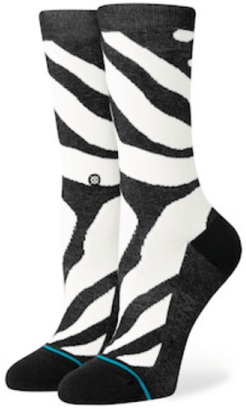 Stance Socks Womens Zebra Crew Black