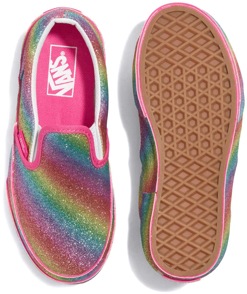 Vans Kids Classic Slip On Glitter Rainglow Rainbow Baggins Shoes