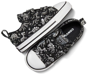 Converse Toddler Chuck Taylor All Star 2V Low Top Easy-On Dinos Black/White/White