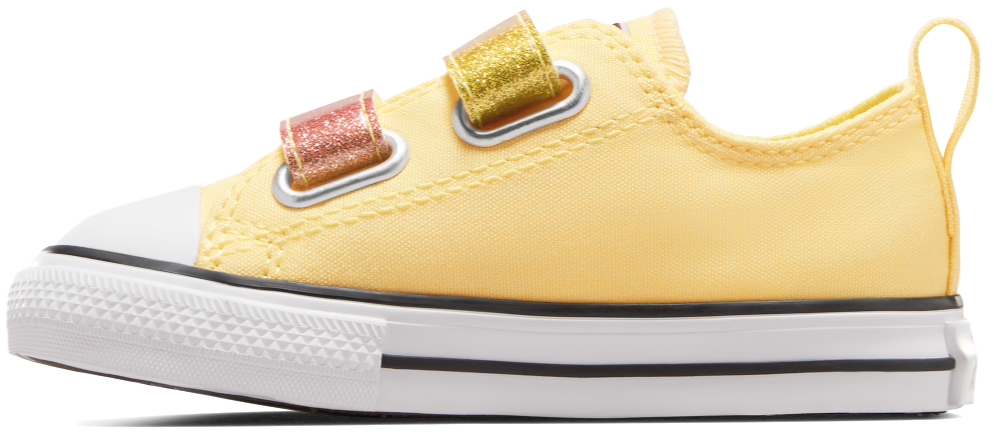Converse Toddler Chuck Taylor All Star 2V Low Top Easy-On Citrus Like Butter/Donut Glaze/White