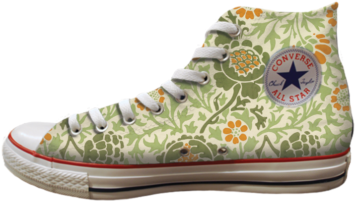 Baggins Original Hi Top Morris Orange Flowers