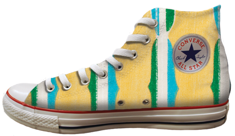 Baggins Original Hi Top Retro Yellow Pattern