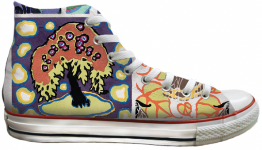 Baggins Original Hi Top Abstract Floral Purple