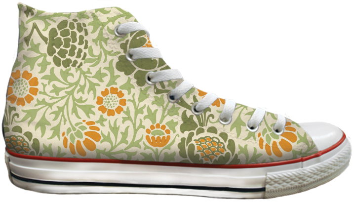 Baggins Original Hi Top Morris Orange Flowers