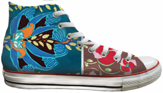 Baggins Original Hi Top Abstract Floral Teal