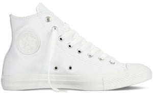 
            
                Load image into Gallery viewer, Converse Chuck Taylor All Star Hi Top White Leather Monochrome
            
        