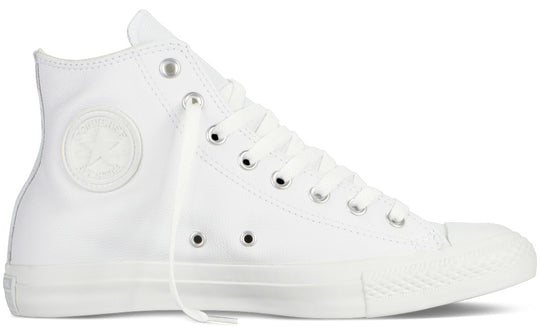 Converse Chuck Taylor All Star Hi Top White Leather Monochrome