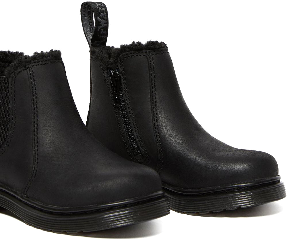 Dr Martens Toddler Leather Hi Top 2976 Leonore Monochrome Black