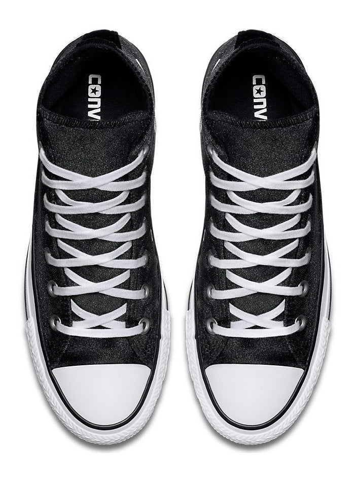 
            
                Load image into Gallery viewer, Converse Chuck Taylor All Star Women&amp;#39;s Hi Top Velvet Black/White/White
            
        