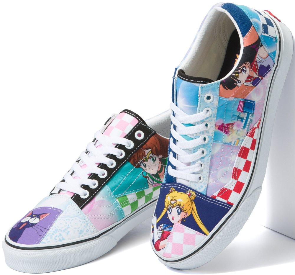 Vans Off The Wall Men's X Sailor Moon Old Skool Patchwork Pretty Guardians  Shoes (Men 11, Pretty Guardians Sailor) 