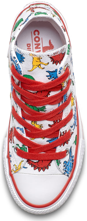 
            
                Load image into Gallery viewer, Converse Kid&amp;#39;s Chuck Taylor All Star Hi Top White/Enamel Red/Totally Blue
            
        