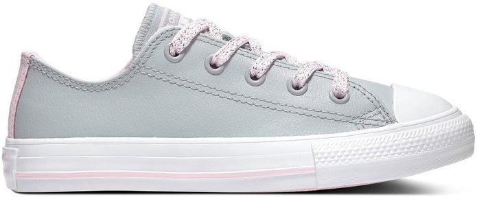 
            
                Load image into Gallery viewer, Converse Chuck Taylor All Star Youth Sparkle Lace Low Top Wolf Grey/Pink Foam
            
        