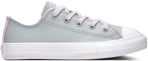 Converse Chuck Taylor All Star Youth Sparkle Lace Low Top Wolf Grey/Pink Foam