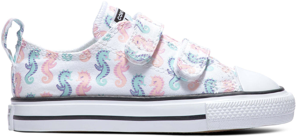 
            
                Load image into Gallery viewer, Converse Toddler Chuck Taylor All Star 2V Low Top White/Storm Pink/Light Dew
            
        