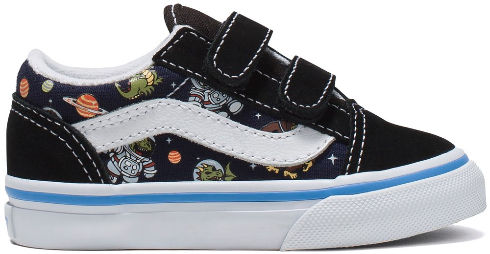 Vans Toddler Old Skool V Glow Cosmic Zoo Black Blue Baggins Shoes
