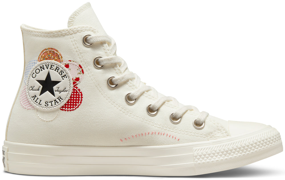 
            
                Load image into Gallery viewer, Converse Womens Chuck Taylor All Star Hi Top Egret/Sunrise Pink/Black
            
        