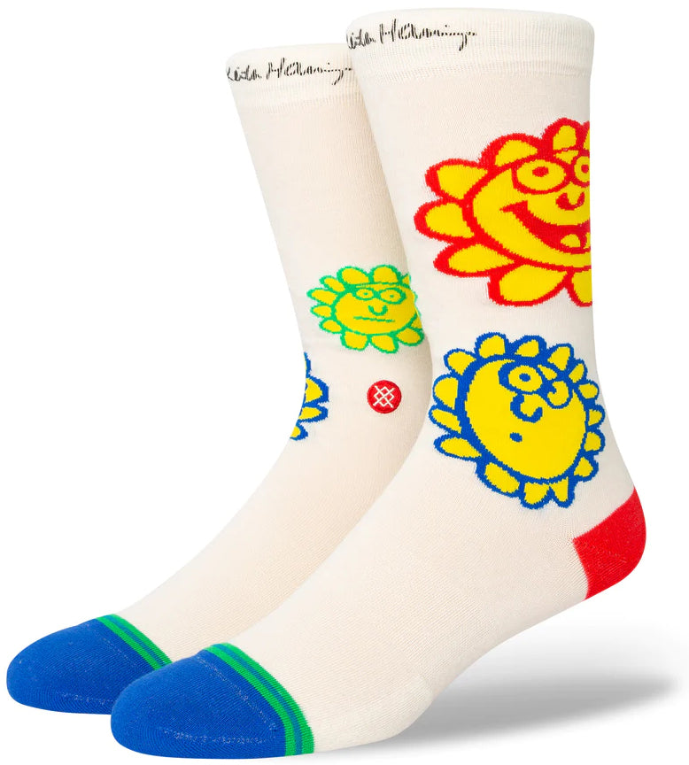 Stance Socks Unisex Keith Haring Happy Fields Off White