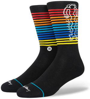 Stance Socks Unisex Keith Haring Wiggles Black