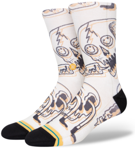 Stance Socks Unisex Talkin Heads Vintage White