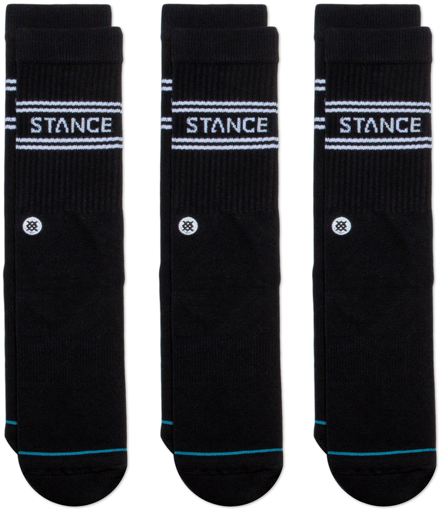 Stance Socks Unisex Basics 3 Pack Crew Black