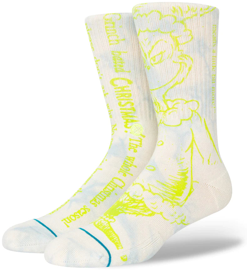 
            
                Load image into Gallery viewer, Stance Socks Unisex The Grinch Merry Christmas Off White
            
        
