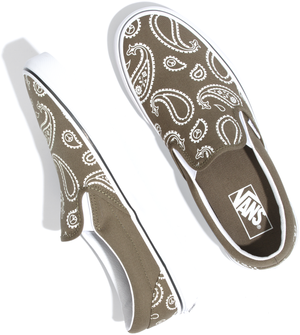 
            
                Load image into Gallery viewer, Vans Classic Slip-On Peace Paisley Grape Leaf/True White
            
        