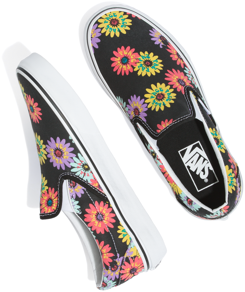 
            
                Load image into Gallery viewer, Vans Classic Slip-On Peace Floral
            
        